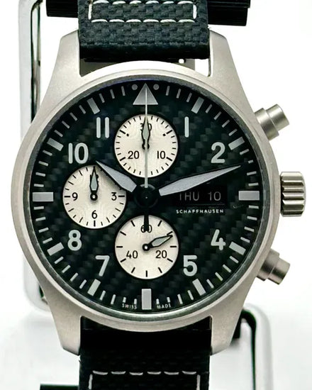2021 IWC Schaffhausen Pilot "AMG Edition" 43MM Carbon Fiber Dial Leather Strap (IW377903)