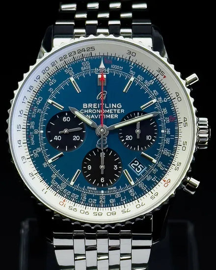 2020 Breitling Navitimer 1 B01 43MM Blue Dial Steel Bracelet (AB0121211C1A1)