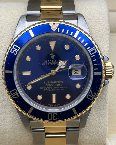Rolex Submariner Date "Bluesy" 40MM Blue Dial Two-Tone Oyster Bracelet (16613)