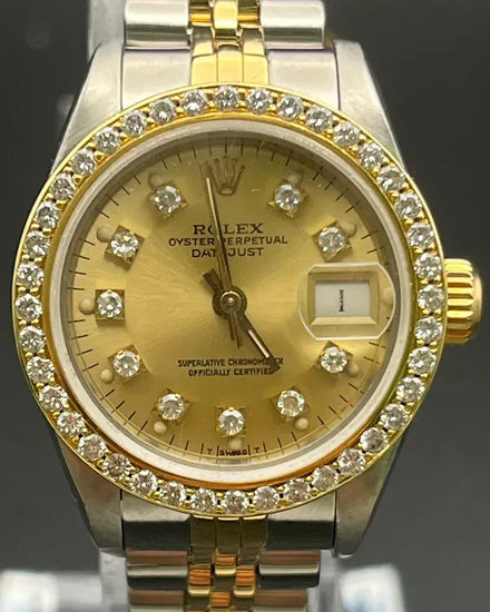 Rolex Lady-Datejust 26MM Aftermarket Champagne Dial Two-Tone Jubilee Bracelet (69173)