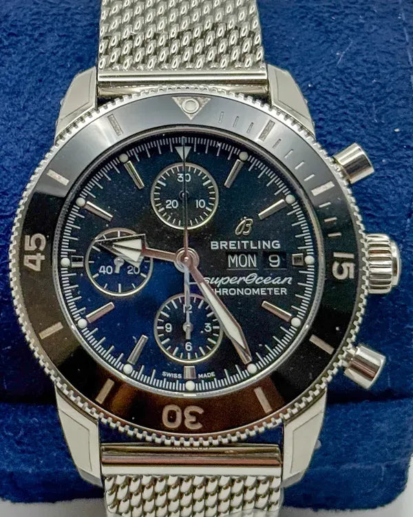 Breitling Superocean Heritage 44MM Black Dial Steel Bracelet (A13313)
