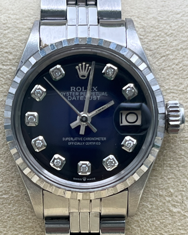Rolex Lady-Datejust 26MM Aftermarket Blue Dial Jubilee Bracelet (6517)