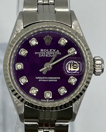 Rolex Lady-Datejust 26MM Aftermarket Purple Dial Jubilee Bracelet (6517)