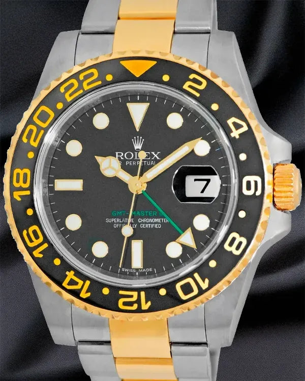 2009 Rolex GMT-Master II 40MM Black Dial Two-Tone Oyster Bracelet (116713)