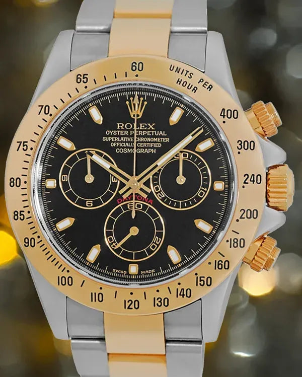 2008 (M Serial) Rolex Cosmograph Daytona 40MM Black Dial Two-Tone Oyster Bracelet (116523)