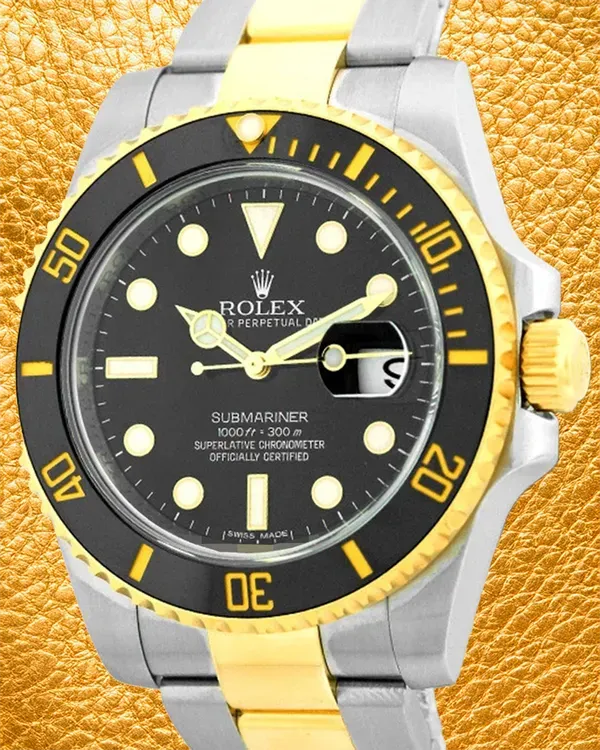Rolex Submariner Date 40MM Black Dial Two-Tone Oyster Bracelet  (116613)