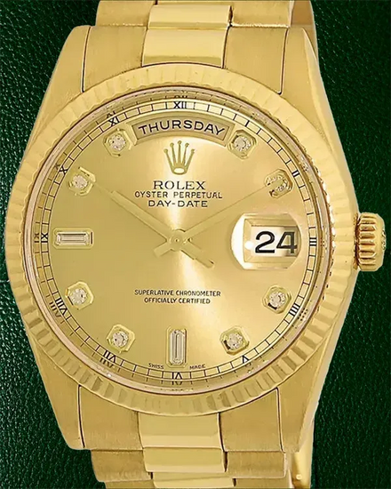 Rolex Day-Date 36MM Champagne Dial Yellow Gold President Bracelet (118238)