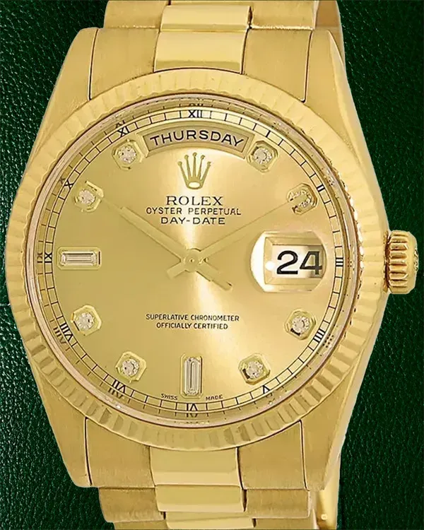 Rolex Day-Date 36MM Champagne Dial Yellow Gold President Bracelet (118238)