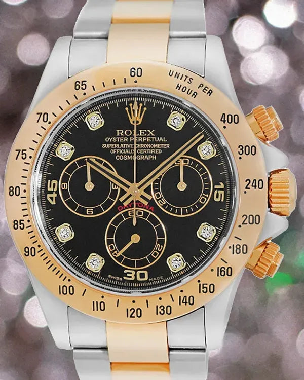 Rolex Cosmograph Daytona 40MM Black Dial Two-Tone Oyster Bracelet (116523)