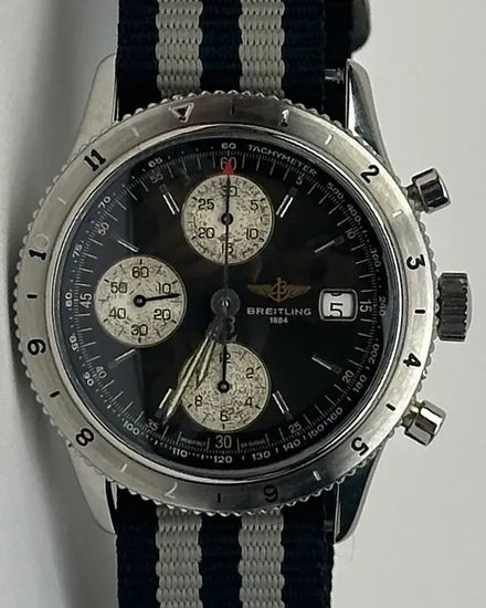 Breitling Navitimer 40MM Black Dial Aftermarket Textile Strap (A13023.1)