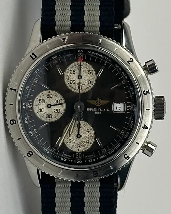 Breitling Navitimer 40MM Black Dial Aftermarket Textile Strap (A13023.1)