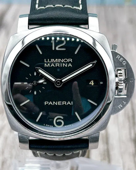2014 Panerai Luminor Marina 1950 3 Days 42MM Black Dial Leather Strap (PAM00392)
