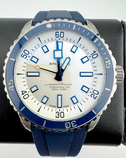 No Reserve - 2025 Breitling Superocean 42MM Silver Dial Rubber Strap (A17375)