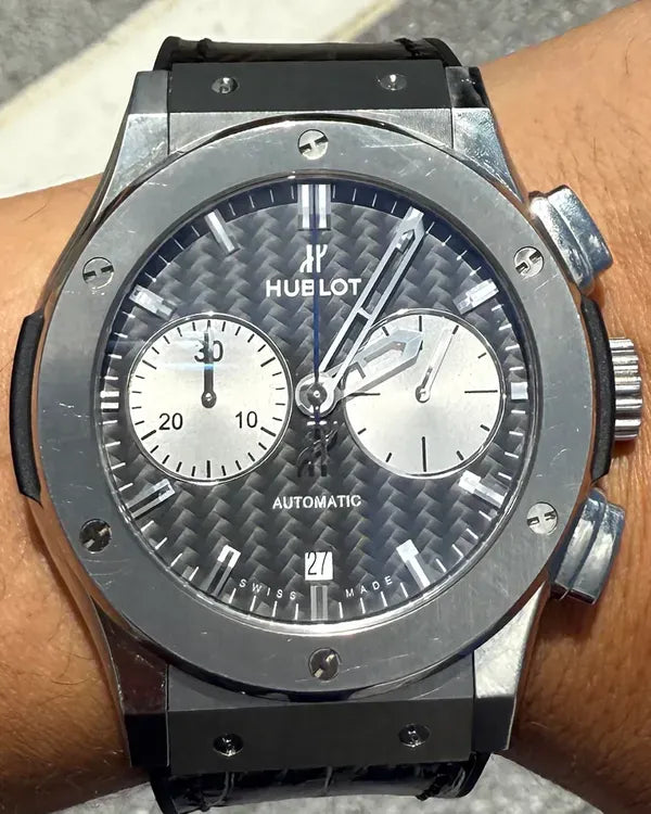 2013 Hublot Classic Fusion "75th Edition Bol d'Or Mirabaud" L.E. 45MM Carbon Fiber Dial Aftermarket Leather Strap (521.NX.1717.QR.BOM14)