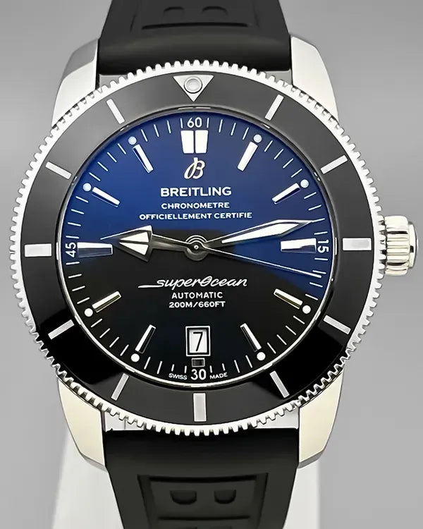 No Reserve - 2017 Breitling Superocean Heritage B20 46MM Black Dial Rubber Strap (AB202012/BF74)