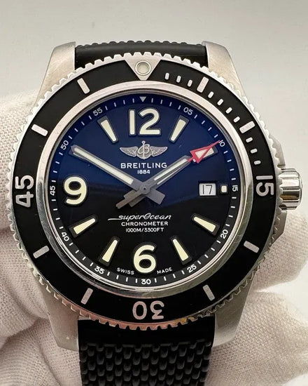 Breitling Superocean 44MM Black Dial Rubber Strap (A17367D71B1A1)
