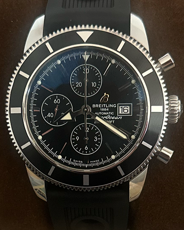 2016 Breitling Superocean Heritage Chronograph 46MM Black Dial Rubber Strap (A13320)