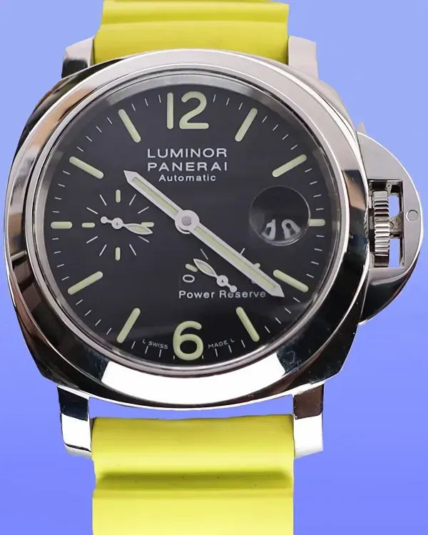 Panerai Luminor Power Reserve 44MM Black Dial Rubber Strap (PAM00090)
