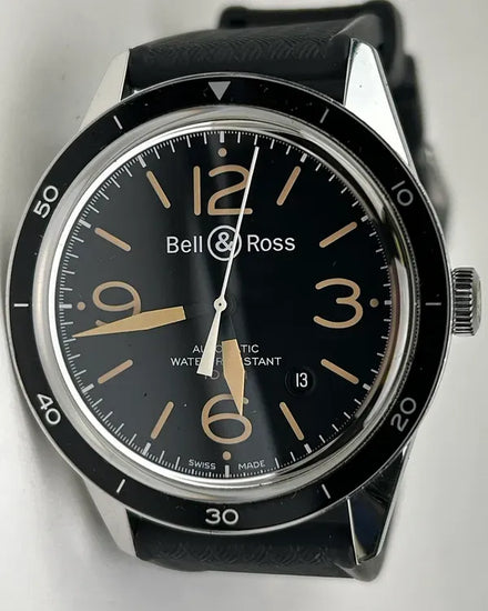 2018 Bell & Ross BR 123 Sport Heritage 43MM Black Dial Rubber Strap (BR123-92)