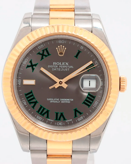 2014 Rolex Datejust II "Wimbledon" 41MM Slate Dial Two-Tone Oyster Bracelet (116333)