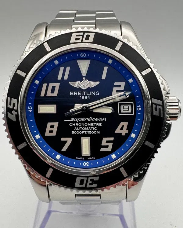 Breitling Superocean "Abyss" 42MM Black Dial Steel Bracelet (A17364)