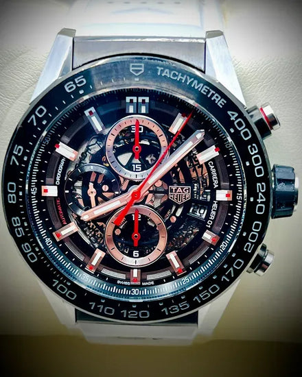 2019 Tag Heuer Carrera Calibre HEUER 01 45MM Skeleton Dial Rubber Strap (CAR2A1Z)