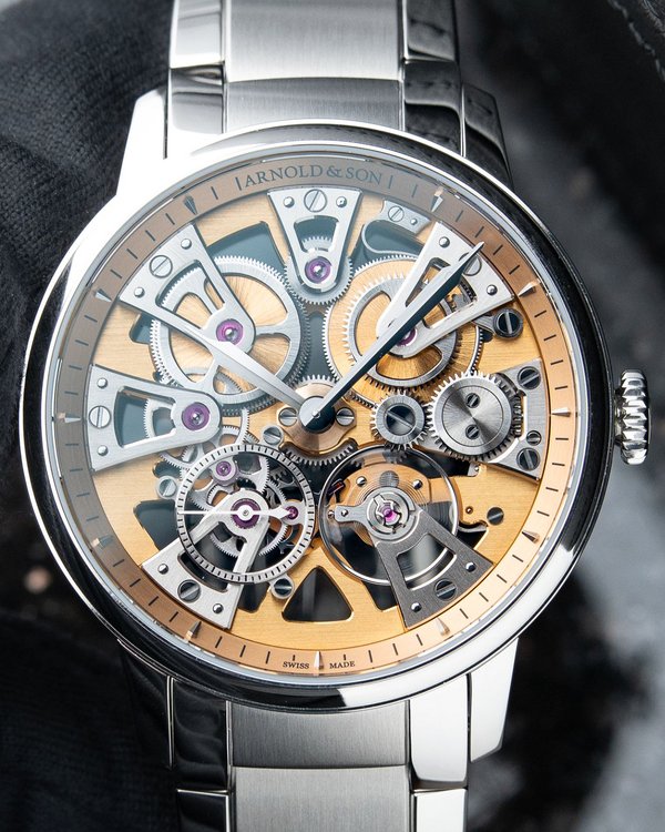 2025 Arnold & Son Nebula 40MM Skeleton Dial Steel Bracelet (1NEGS.H01A)