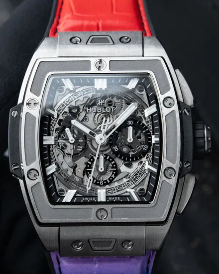2024 Hublot Spirit Of Big Bang Chronograph 42MM Skeleton Dial Leather Strap (642.NX.0170.RX)