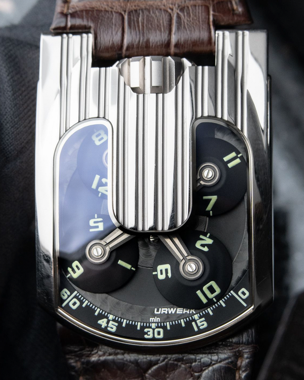 Rare Urwerk UR-103 36mm Black Dial Leather Strap (103.09WG)