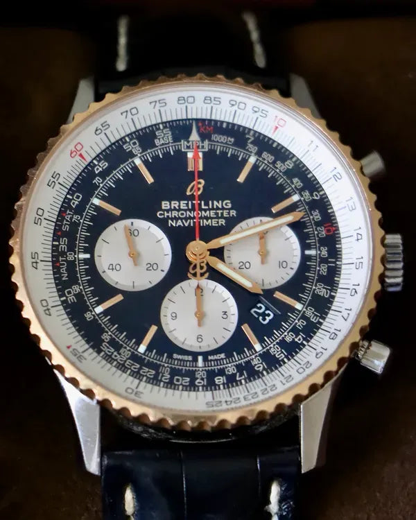 Breitling Navitimer B01 46MM Black Dial Leather Strap (UB0127211B1P1)
