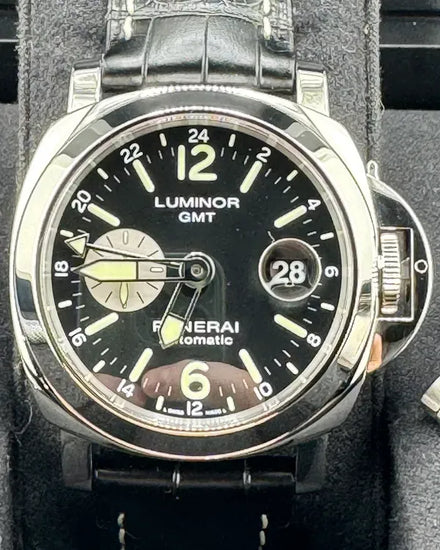2021 Panerai Luminor GMT 44MM Black Dial Leather Strap (PAM01088)