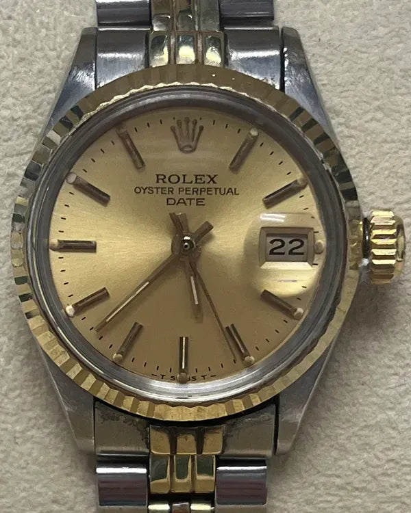 Rolex Lady-Datejust 26MM Champagne Dial Two-Tone Jubilee Bracelet (6517)