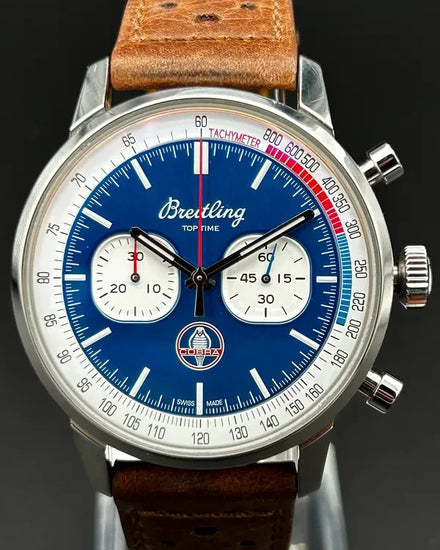 2021 Breitling Top Time "Shelby Cobra" 40MM Blue Dial Leather Strap (A41315)