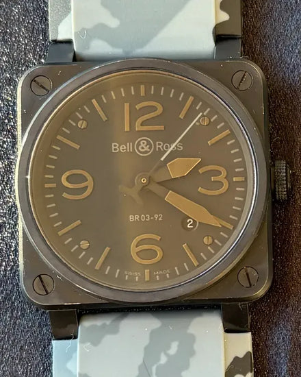 2008 Bell & Ross BR 03-92 Diver Phantom 42MM Black Dial Aftermarket Rubber Strap (BR03-92-Phantom)