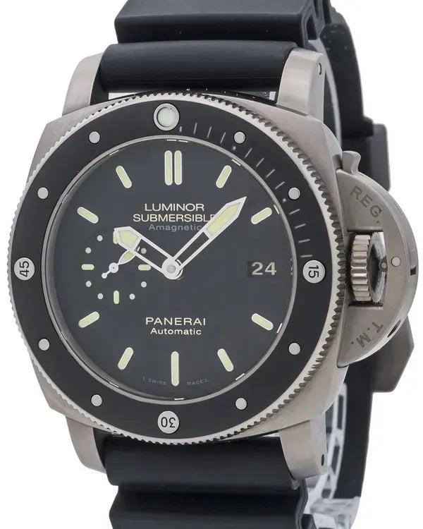 Panerai Submersible 1950 3 Days 47MM Black Dial Rubber Strap (PAM00389)