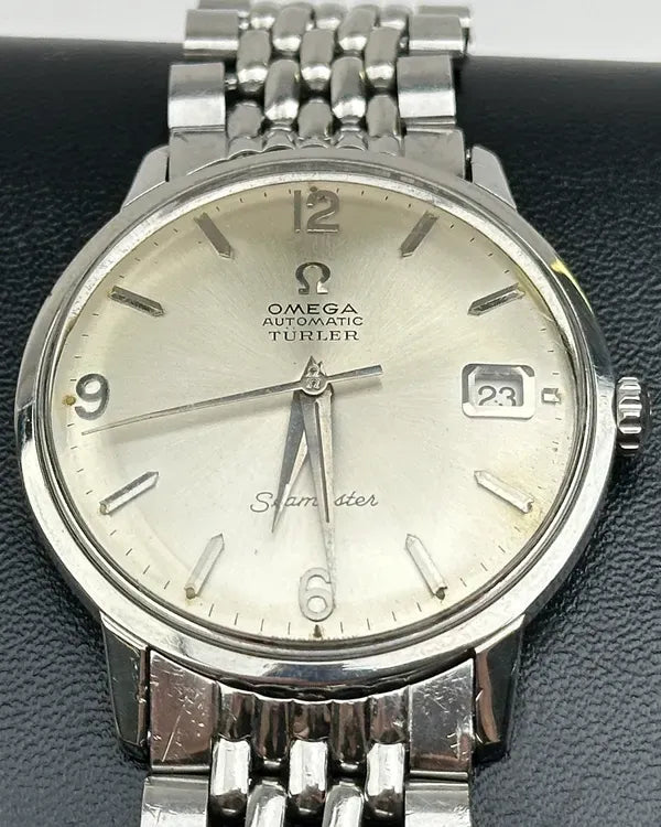 No Reserve - Rare Omega Seamaster "Türler" 34.5MM Silver Dial Steel Bracelet (166.001)