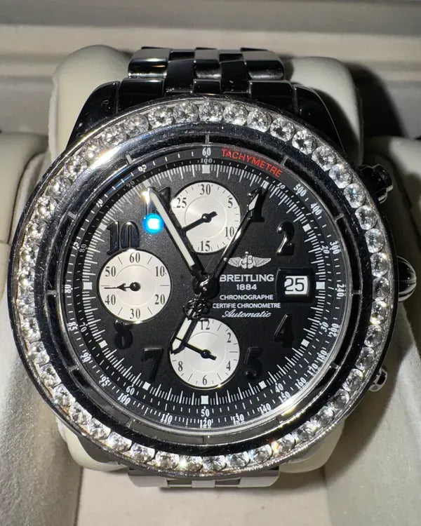 Breitling Chronomat Evolution 44MM Black Dial Steel Bracelet (A13356)