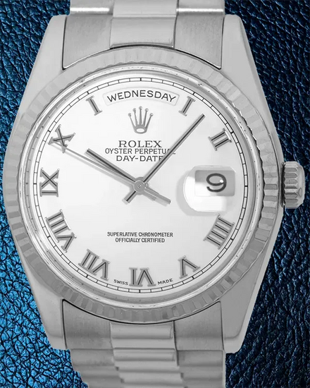 Rolex Day-Date 36MM Silver Dial Presidential White Gold Bracelet (118239)