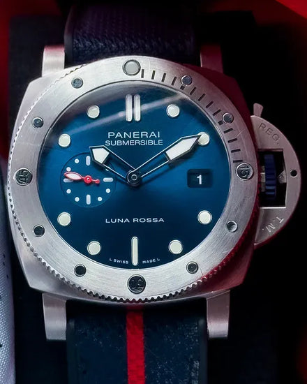 2022 Panerai Submersible QuarantaQuattro Luna Rossa L.E. 44MM Blue Dial Textile Strap (PAM01391)
