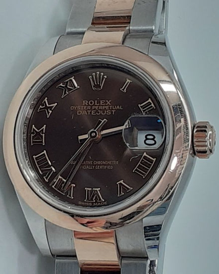 Rolex Lady-Datejust 28MM Chocolate Dial Two-Tone Oyster Bracelet (279161)