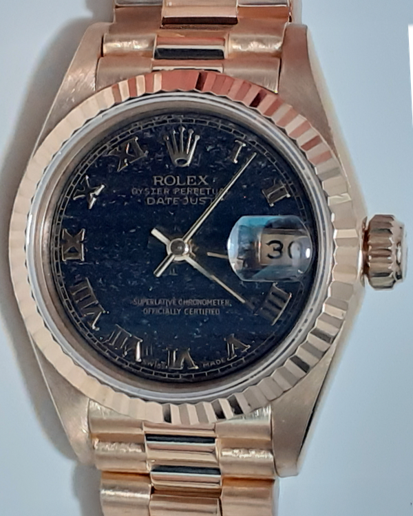 Rolex Lady-Datejust 26MM Ferrite Dial Yellow Gold President Bracelet (69178)