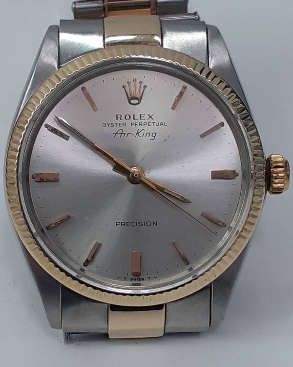 Rolex Air-King 34MM Silver Dial Aftermarket Two-Tone Bracelet (5500)
