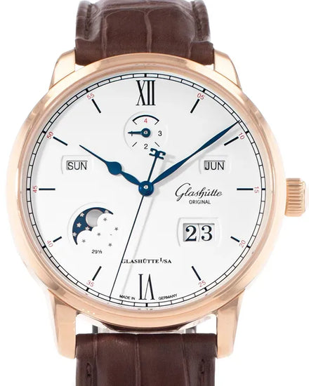 Glashütte Original Senator Excellence 42MM Silver Dial Leather Strap (1-36-02-02-05-61)
