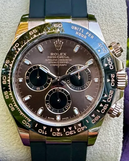 2023 Rolex Cosmograph Daytona 40MM Chocolate Dial Rubber Strap (116515LN)