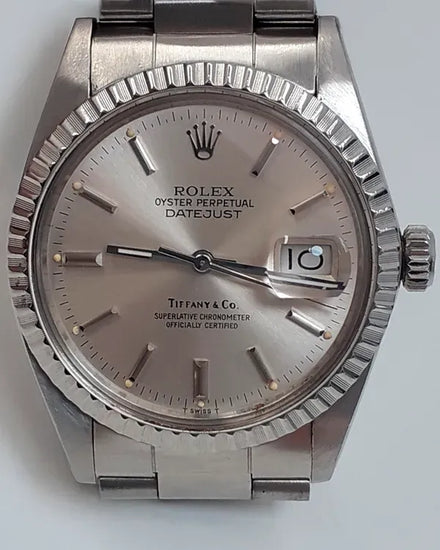 Rolex Datejust 36MM Silver "Tiffany & Co" Dial Oyster Bracelet (16030)