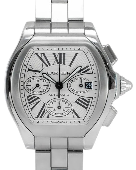 Cartier Roadster XL 44MM Silver Dial Steel Bracelet (W6206019)