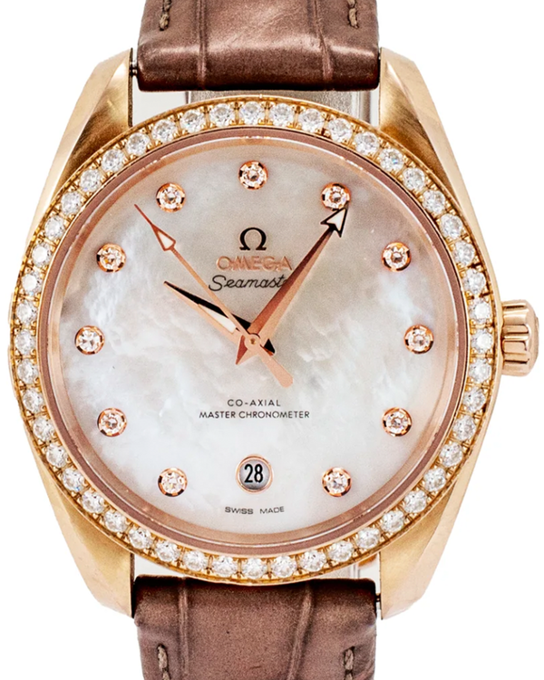 Omega Seamaster Aqua Terra 150M 38MM Mother of Pearl Dial Leather Strap (220.58.38.20.55.001)