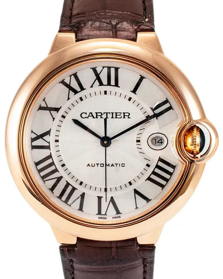 2020 Cartier Ballon Bleu 42MM Silver Dial Leather Strap (WGBB0030)