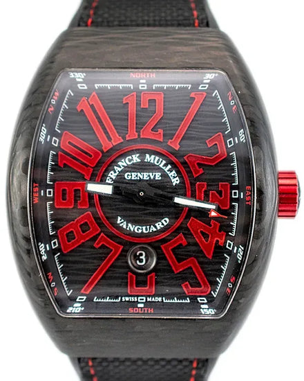 Franck Muller Vanguard 44MM Black Dial Rubber Strap (V45 SC DT)