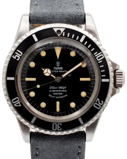 Tudor Submariner 40MM Black Dial Aftermarket Leather Strap (7928)
